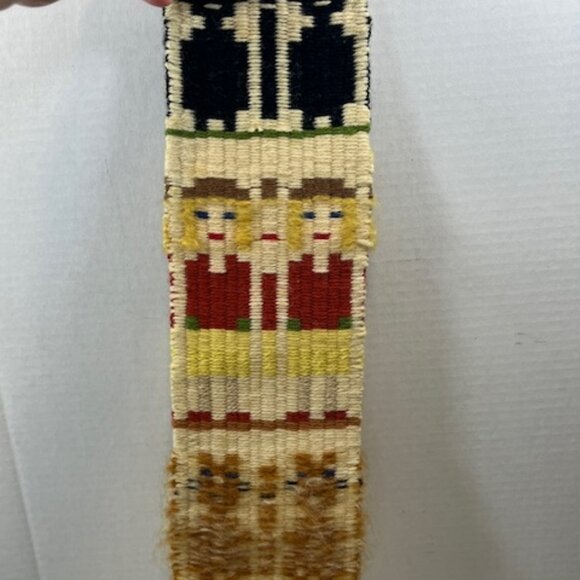 VTG Loom Woven Folk Wall Hanging Textile Tapestry by Edward Winter 4.5"x15" - Picture 3 of 16